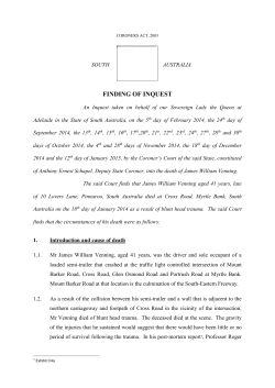 Finding of Inquest - James William Venning