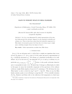 Maps to weight space in Hida families