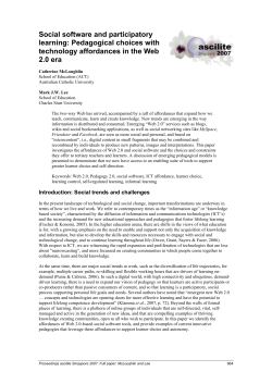 Social software and participatory learning: Pedagogical choices with