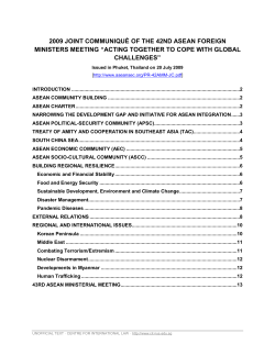 2009 joint communiqu&eacute; of the 42nd asean foreign ministers meeting