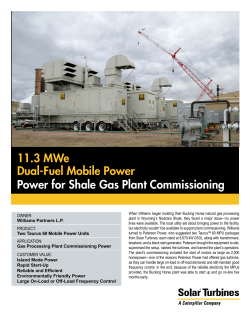Power for Shale Gas Plant Commissioning