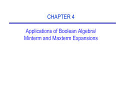 CHAPTER 4 Applications of Boolean Algebra/ Minterm and Maxterm