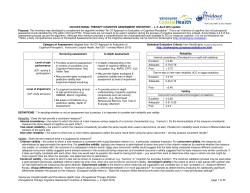 Occupational Therapy Cognitive Assessment Inventory