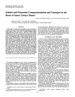 Sodium and Potassium Compartmentation and
