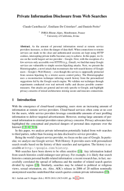 Private Information Disclosure from Web Searches