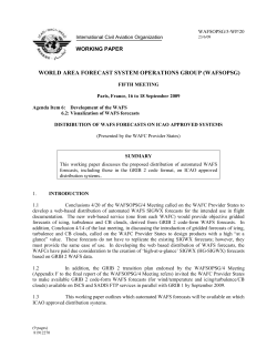 Distribution of WAFs Forecasts on ICAO Approved Systems