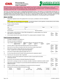 application for lawyers professional liability insurance about the firm