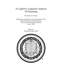 A Cognitive Linguistic Analysis of Parenting