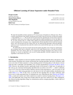 Efficient Learning of Linear Separators under Bounded Noise
