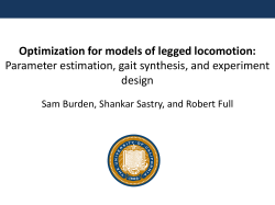 Optimization for models of legged locomotion: parameter estimation