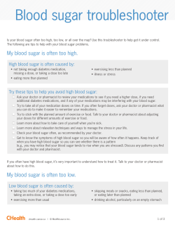Blood sugar troubleshooter