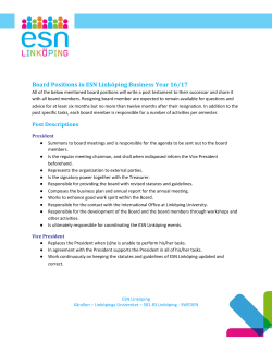 Board Positions in ESN Link&ouml;ping Business Year 16/17