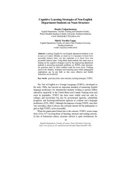 Cognitive Learning Strategies of Non-English Department