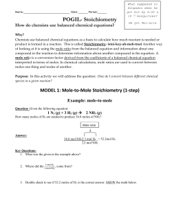 Mole-to-Mole Stoichiometry
