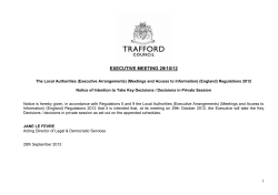 Subject Area for Decision