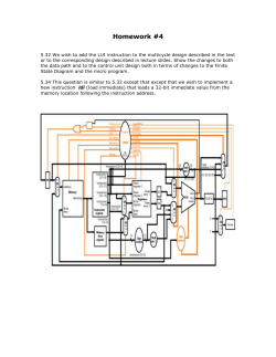 Homework #4 5.32 We wish to add the LUI instruction to the mul