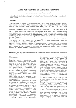 lactic acid recovery by tangential filtration