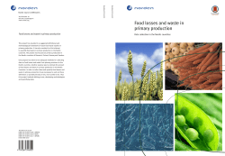 Food losses and waste in primary production
