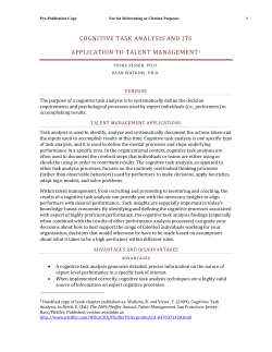 Cognitive Task Analysis - Learning Development Institute