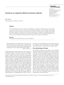 Emotions as Cognitive-Affective-Somatic Hybrids