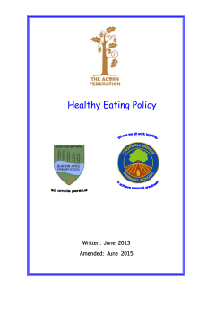 Healthy Eating policy - Burton Joyce Primary School