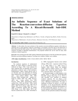 An Infinite Sequence of Exact Solutions of The Reaction