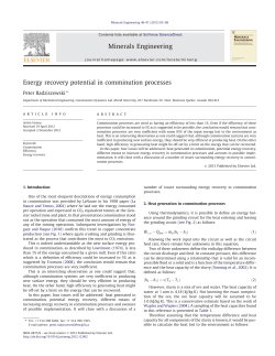 Energy recovery potential in comminution processes
