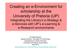 e-Strategy - UP library - University of Pretoria