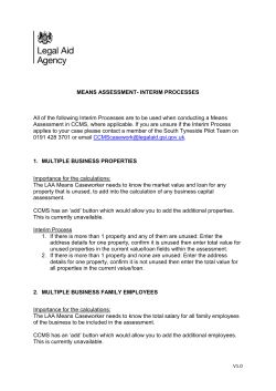 MEANS ASSESSMENT- INTERIM PROCESSES All of the following