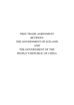 Iceland-China FTA - Ministry for Foreign Affairs
