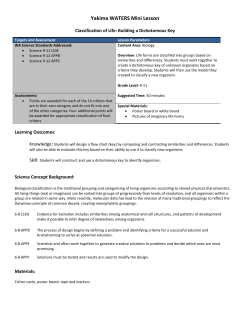 Classification of Life: Building a Dichotomous Key