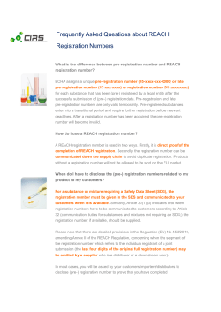 How to Use REACH Registration Numbers