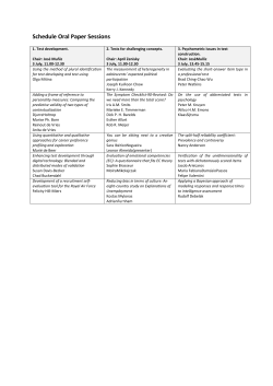 Schedule Oral Paper Sessions - International Test Commission