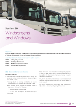 Windscreens and Windows - National Heavy Vehicle Regulator