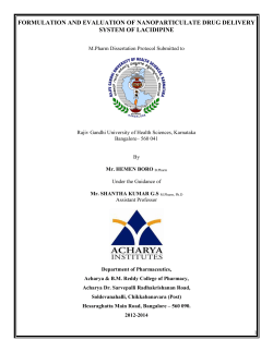 formulation and optimization of polymeric nano