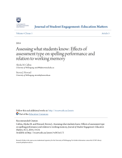 Effects of assessment type on spelling - Research Online