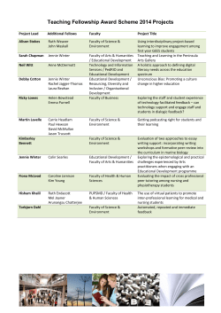 Teaching Fellowship Award Scheme 2012