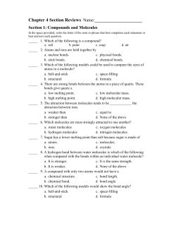 Section 1: Compounds and Molecules