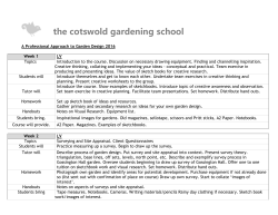 Ten Week Course held on Consecutive Wednesdays