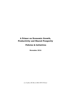 A Primer on Economic Growth, Productivity and Shared Prosperity