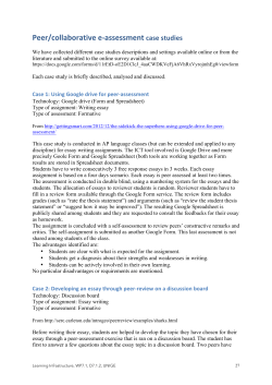 Peer/collaborative e-‐assessment case studies