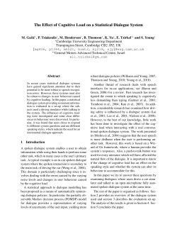 The Effect of Cognitive Load on a Statistical Dialogue System
