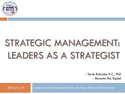 Strategic Thinking - NASC Document Management System