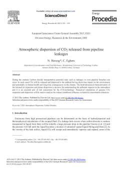 Atmospheric Dispersion of CO2 Released from