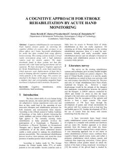 A Cognitive Approach for Stroke rehabilitation by Acute Hand