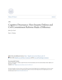 Cognitive Dissonance: Have Insanity Defense