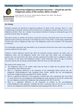 Measuring Indigenous perinatal outcomes
