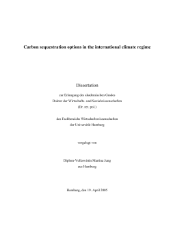 Carbon sequestration options in the international
