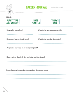 Plant Growth Garden Journal