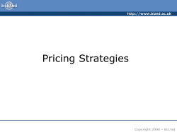 Pricing Strategies - PowerPoint Presentation - Full